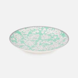 Green Floral Print Ceramic Dessert Plate