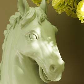 Green Polyresin Horse Head Figurine