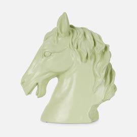 Green Polyresin Horse Head Figurine