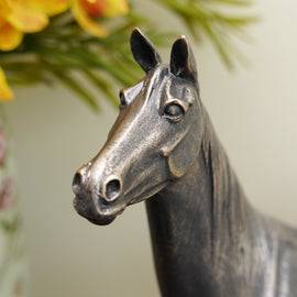 Black Polyresin Standing Horse