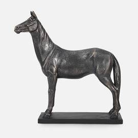 Black Polyresin Standing Horse
