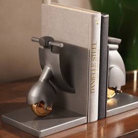 Grey and Gold Decorative Scooter Bookend