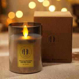 Grey LED Flickering Flame Candle - Small