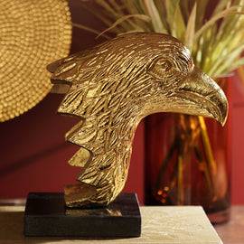 Gold Eagle Head Sculpture