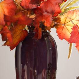 Dark Purple Glazed Ceramic Vase - Large