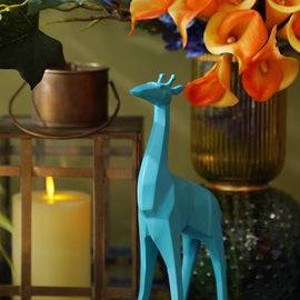 Teal Polyresin Giraffe Figurine - Small