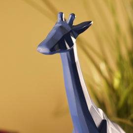 Blue Polyresin Giraffe Figurine - Large