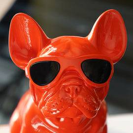Orange Polyresin Pug Figurine