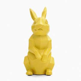 Yellow Polyresin Rabbit Figurine
