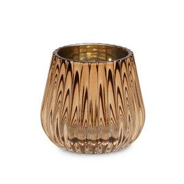 Gold Ribbed Texture Tealight Holder