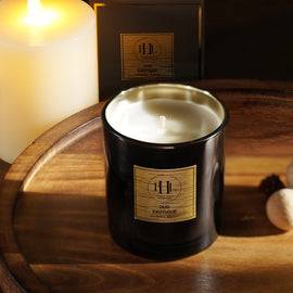 Black Scented Wax Filled Candle Jar - Oud Exotique