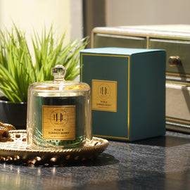 Teal Scented Wax Filled Bell Jar Candle - Rose & Summer Berry