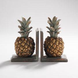 Gold & Green Polyresin Pineapple Bookends