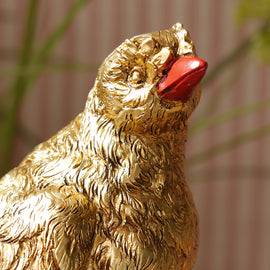 Gold Polyresin Bird Figurine