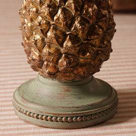Green Gold Pineapple Polyresin Candle Holder