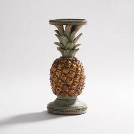 Green Gold Pineapple Polyresin Candle Holder