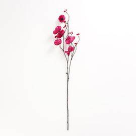 Burgundy Poppy Berry Artificial Flower Stem - Single