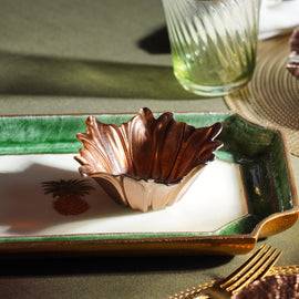Brown Ombre Flower Shaped Serving Bowl - Small
