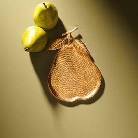 Gold Pear Textured Decorative Platter