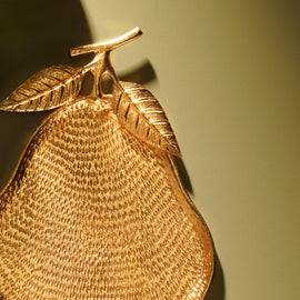 Gold Pear Textured Decorative Platter