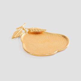 Gold Pear Textured Decorative Platter
