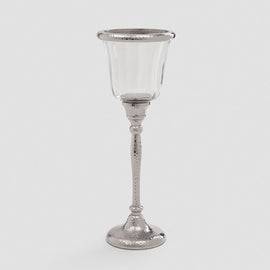 Silver Hurricane Candle Holder With Stand - Large