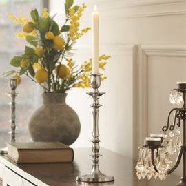 Silver Matt Finish Tall Candle Holder - Large