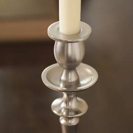 Silver Matt Finish Tall Candle Holder - Large