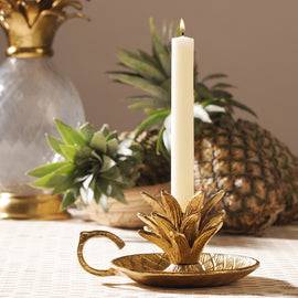 Gold Pineapple Textured Candle Holder