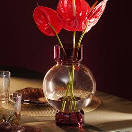 Pink Ombre Geometric Glass Vase