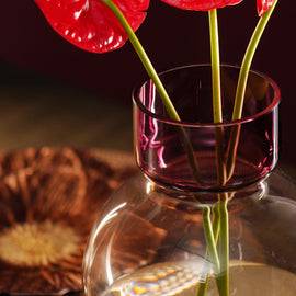 Pink Ombre Geometric Glass Vase