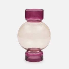 Pink Ombre Geometric Glass Vase