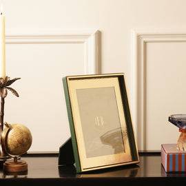 Green Faux Leather Hammered Photo Frame