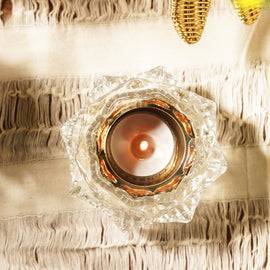 Set of 2 Silver Lotus Shaped Tealight Holders