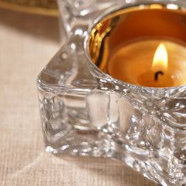 Set of 2 Clear Star Shaped Tealight Holders