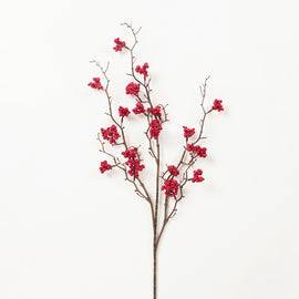 Red Small Artificial Berry Twig - Single