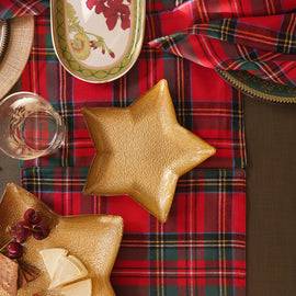 Gold Shining Star Glass Decorative Platter - Small