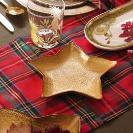 Gold Shining Star Glass Decorative Platter - Small