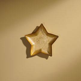 Gold Shining Star Glass Decorative Platter - Small