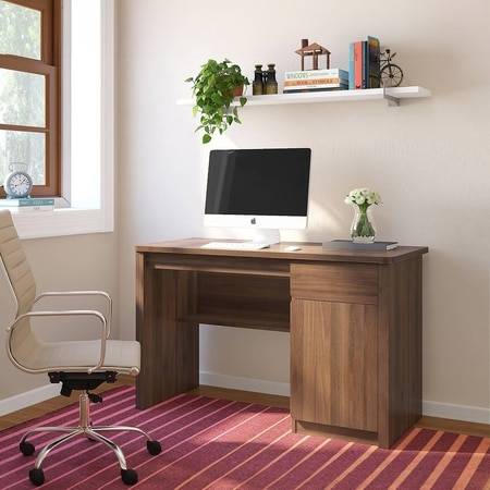 Graham Engineered Wood Study Table in Classic Walnut Finish