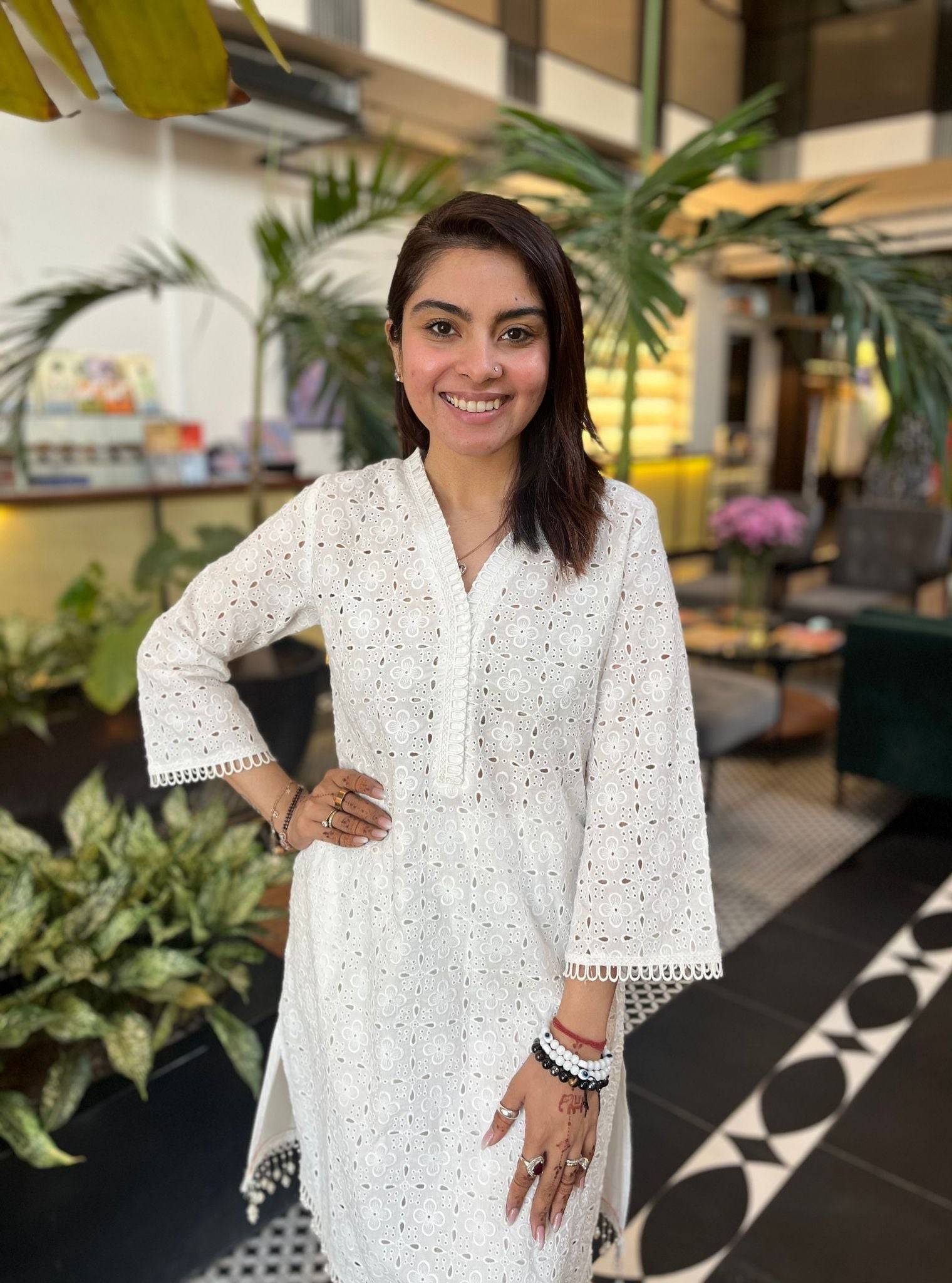 Danira Cotton White Kurta Set