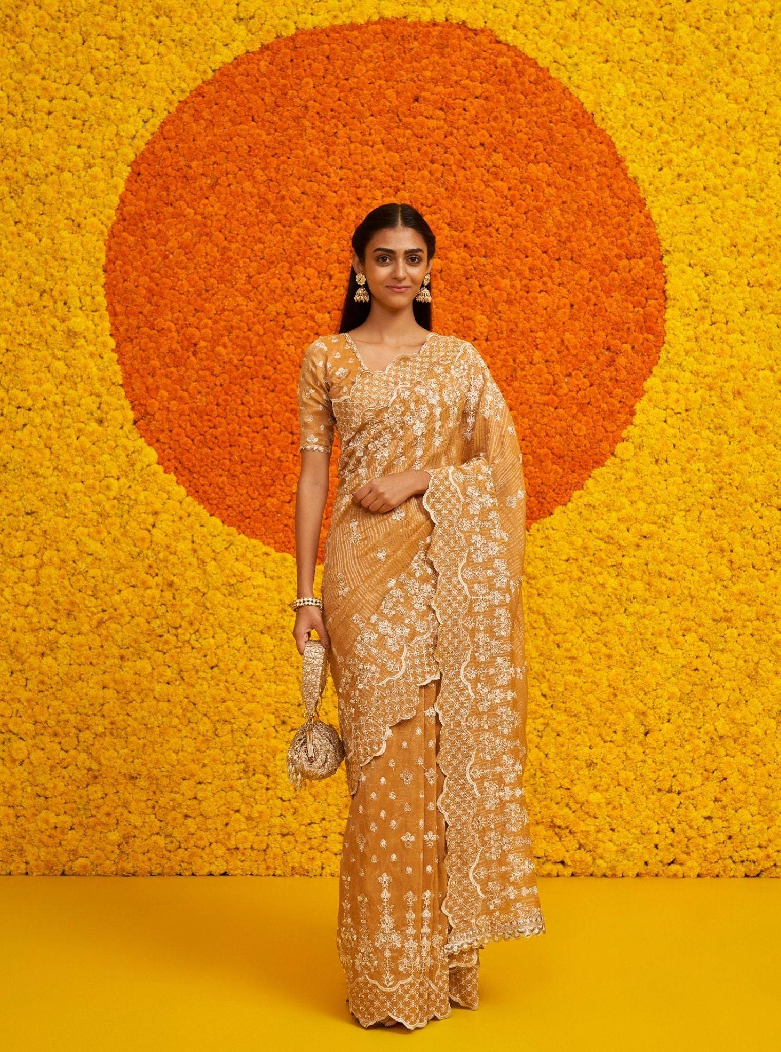 Khairiyat Banarsi + Royal Tissue Mustard Saree