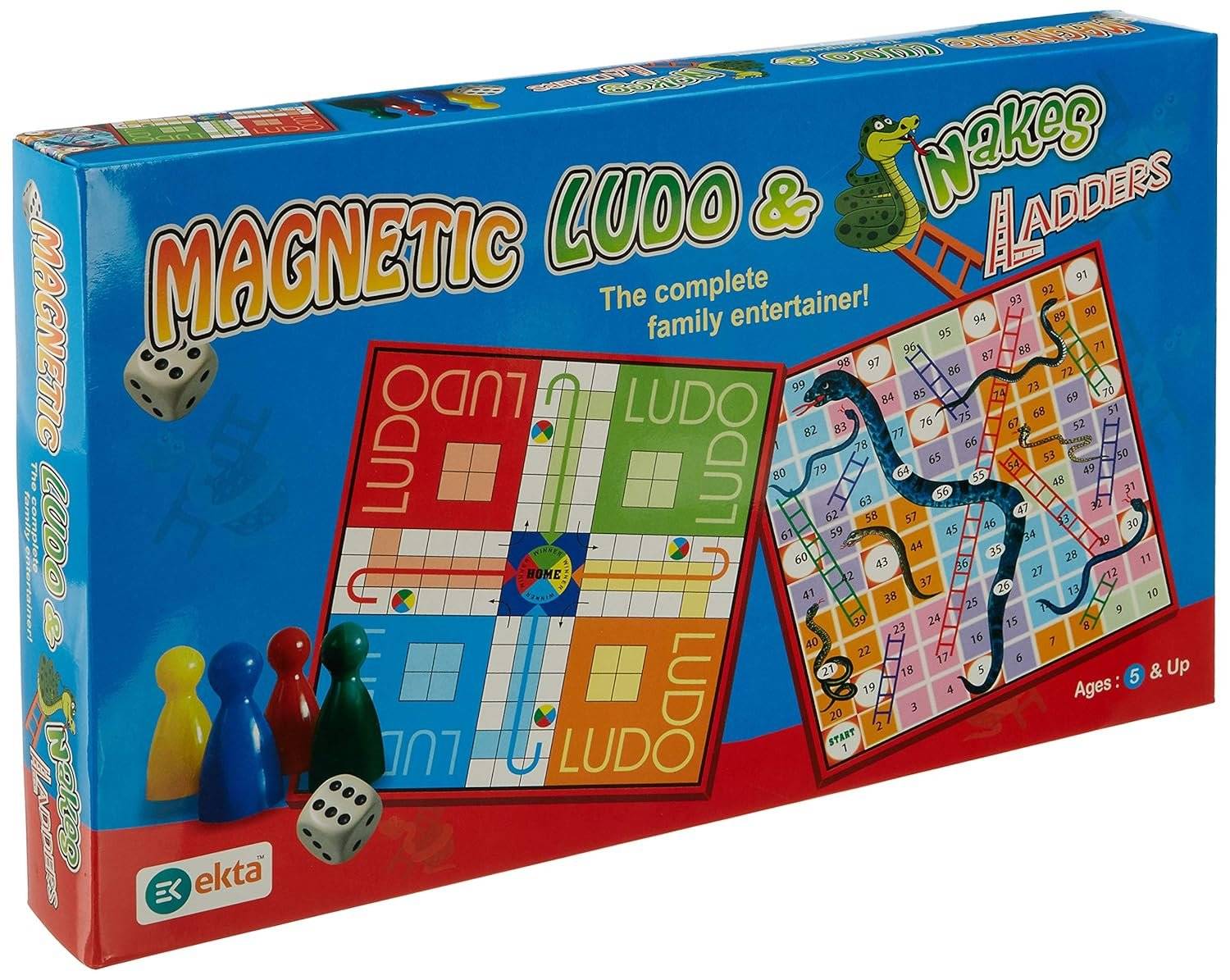 Ekta Magnetic Ludo Snakes ‘n’ Ladders Board Game for Kids,Multicolor Buy @ ₹302