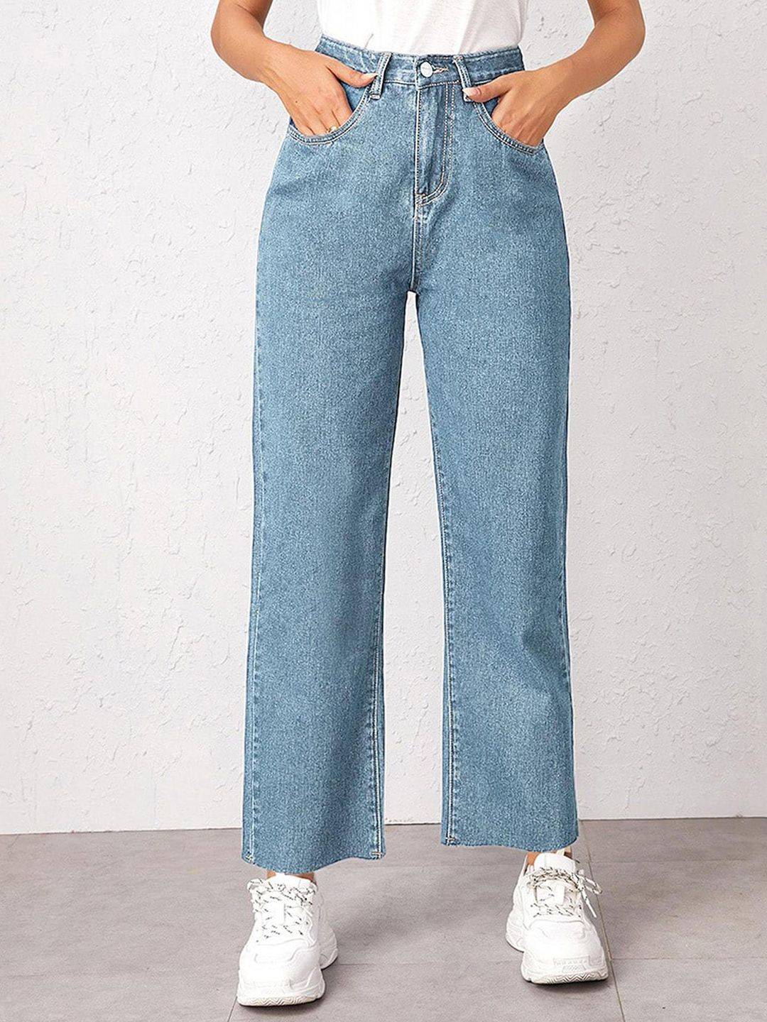 Kotty Women Straight Fit High-Rise Light Shade Stretchable Cotton Lycra Blend Jeans