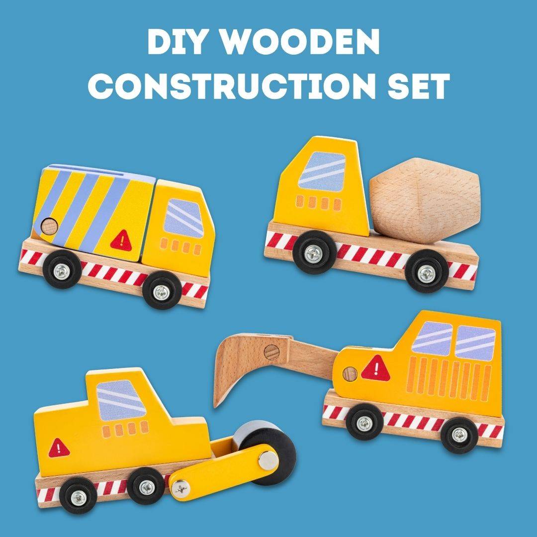 Cots and Cuddles Wooden Construction Vehicle Set for Kids Buy @ ₹1499