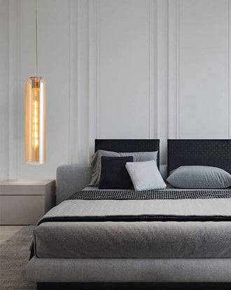 Cylinder Glass Pendant Light - Amber