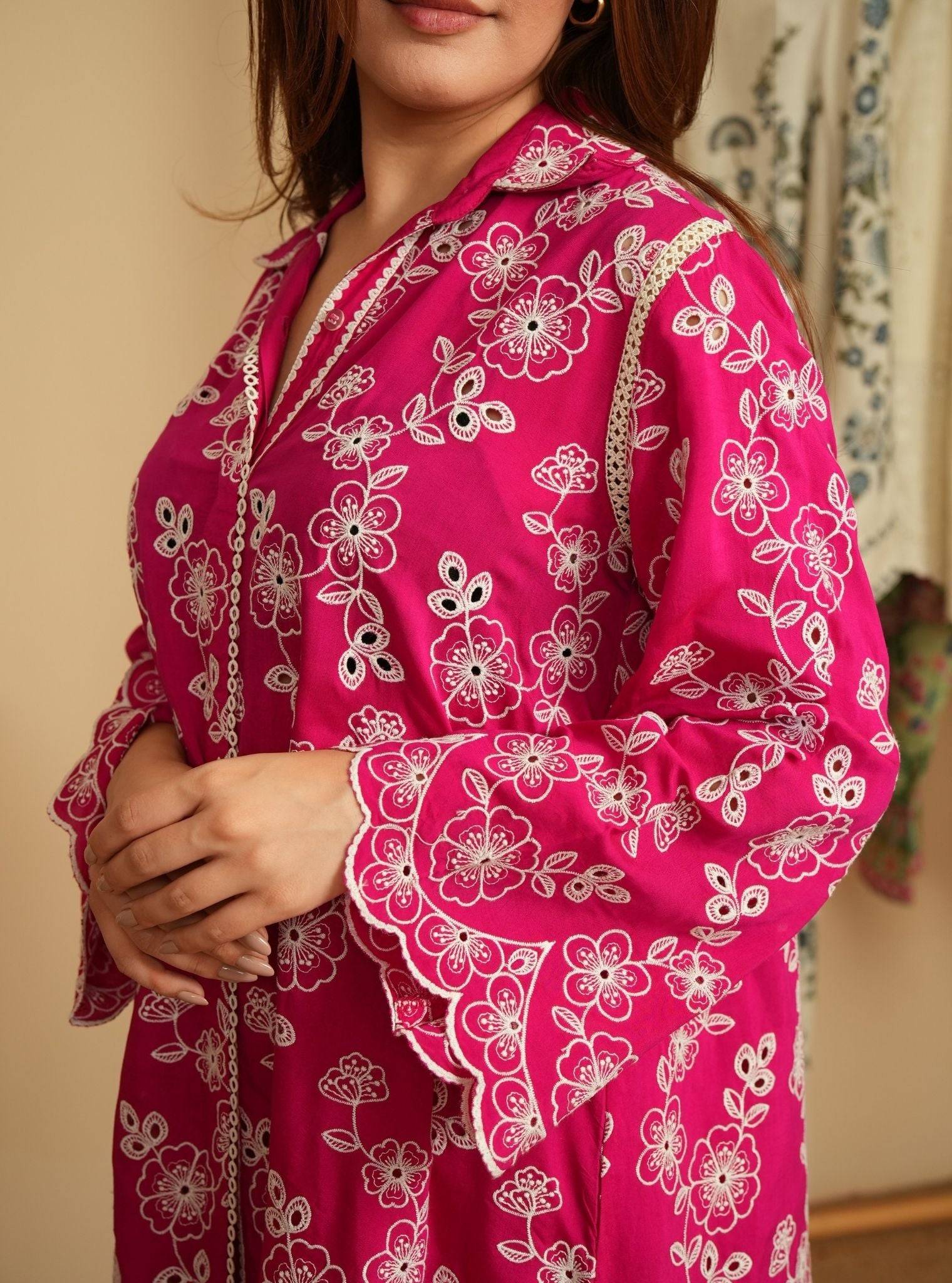 Verena Lawn Fuchsia Shirt & Pant Set