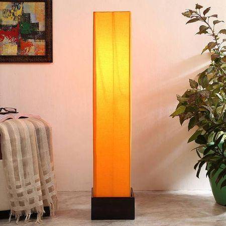 Cicely Yellow Cotton Shade Floor Lamp