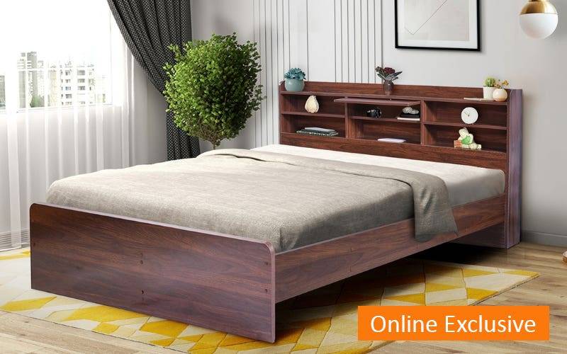 GUDSMITH Den Queen Bed With HeadBoard Storage
