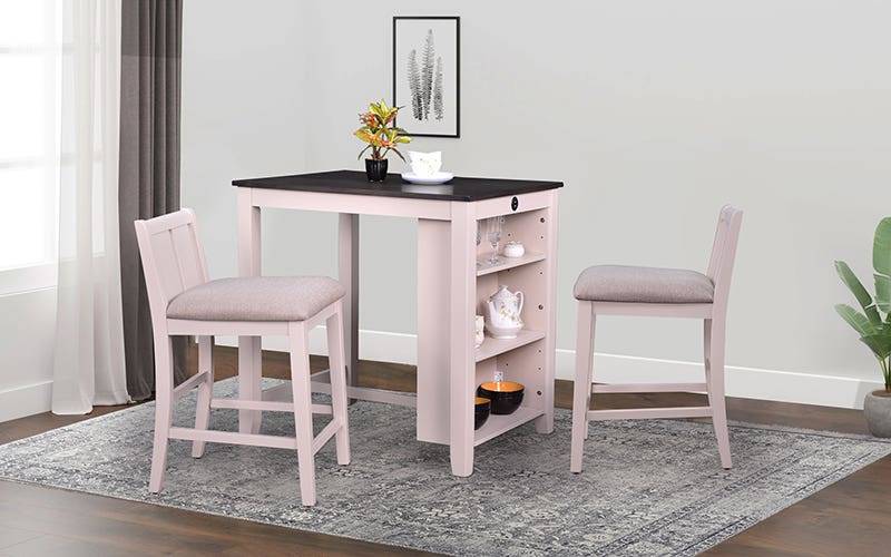 Royaloak Atlanta American Wooden Counter Top Dining Set 2 Seater